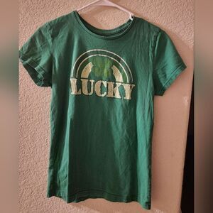 Womens lucky small 4-6 green shirt